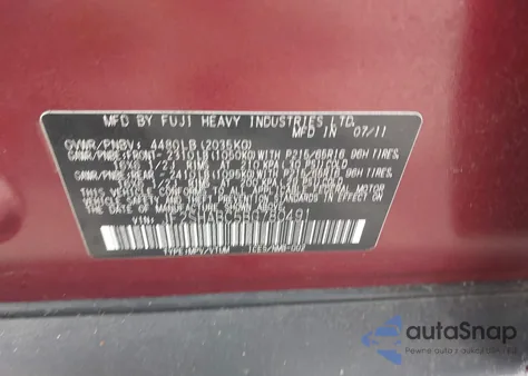 2011 Subaru Forester 2.5X из США, поврежденный, VIN JF2SHABC5BG780491